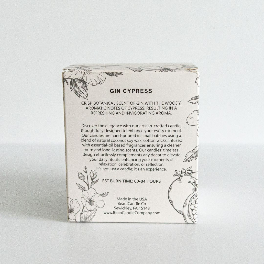 Gin Cypress Classic Candle - Bean Candle Co