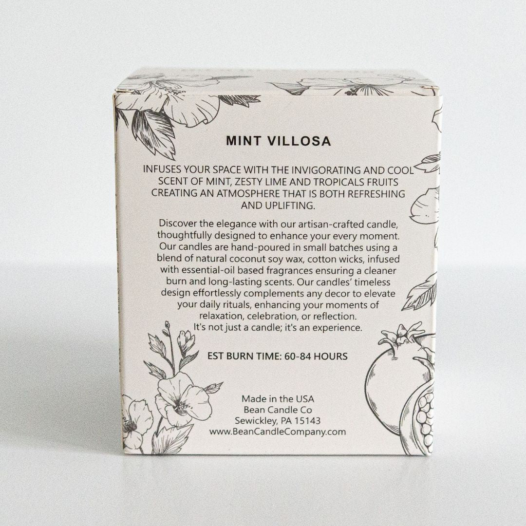 Mint Villosa Classic Candle - Bean Candle Co