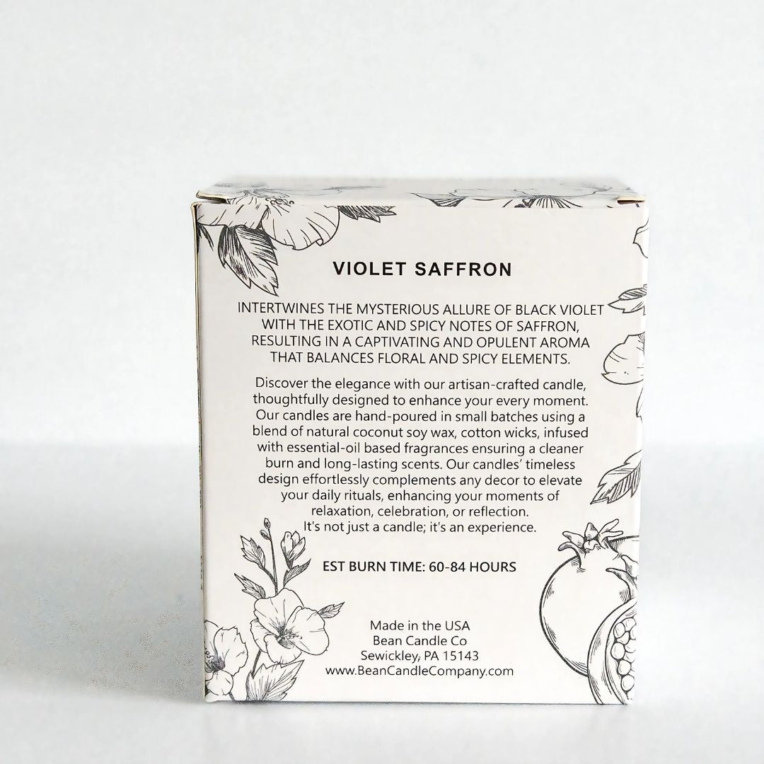 Violet Saffron Classic Candle - Bean Candle Co