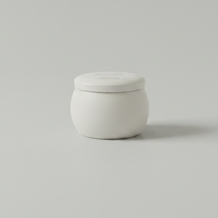 Scented candle white travel tin